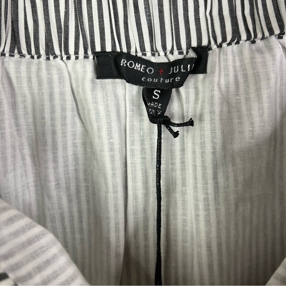 Romeo & Juliet Couture Black & White Stripe Floral Embroidered Mini Dress S - Picture 4 of 5